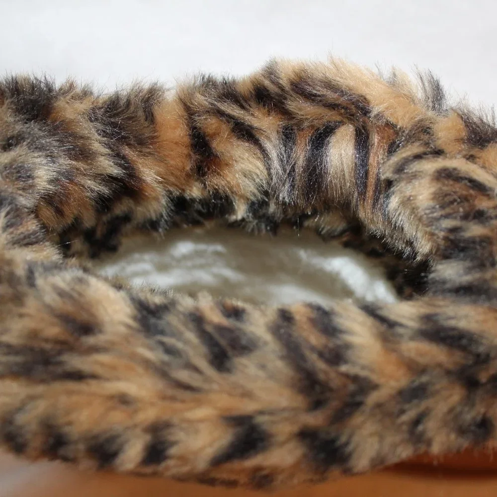 UGG KOOLABURRA NEW SUEDE LEOPARD FUR‎ BOOT CHESTNUT
